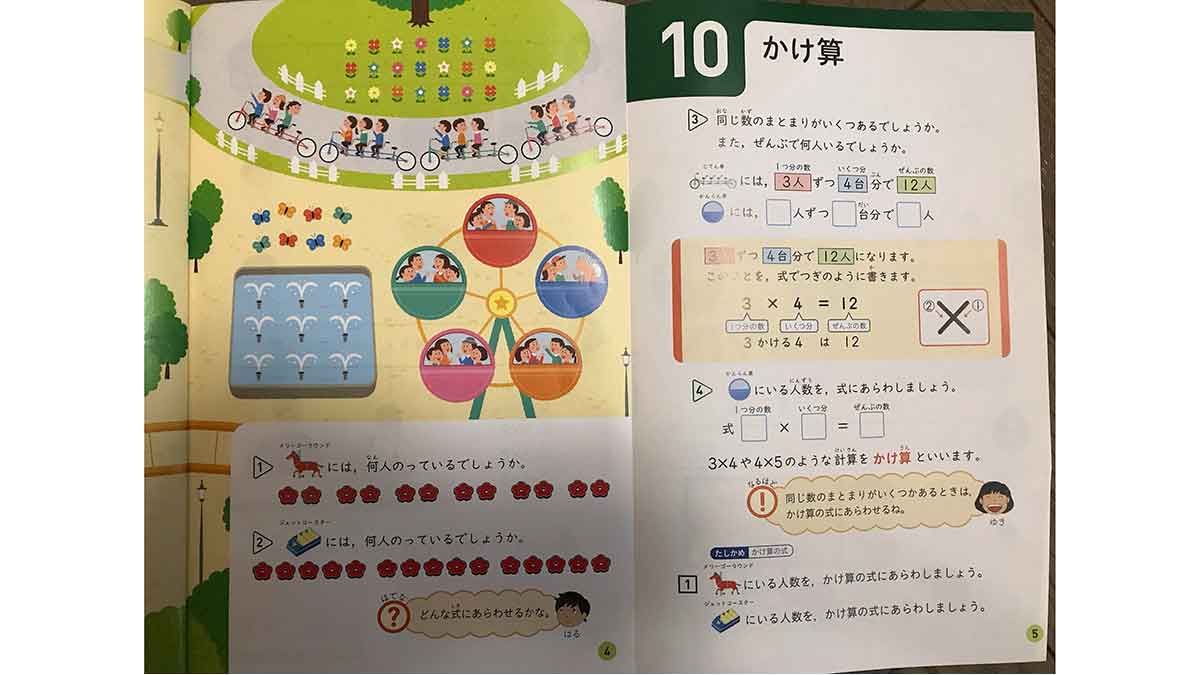小2算数教科書下の4と5ページ