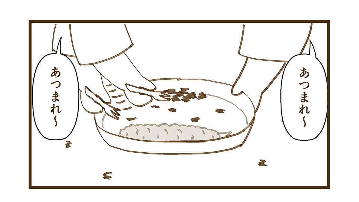 集まれするコウの手