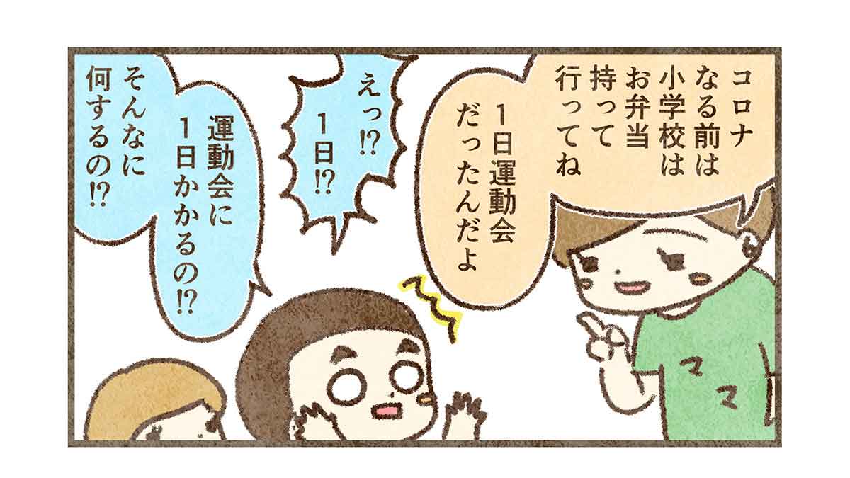コロナ前は弁当持って1日運動会